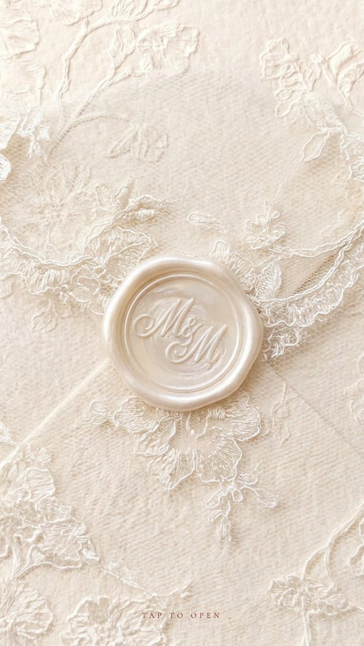 Ivory Lace Save the Date template